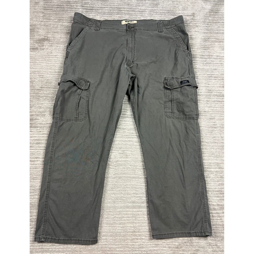 Wrangler Cargo Pants Mens 42x29 Gray Authentics Straight Leg Stretch Ripstop